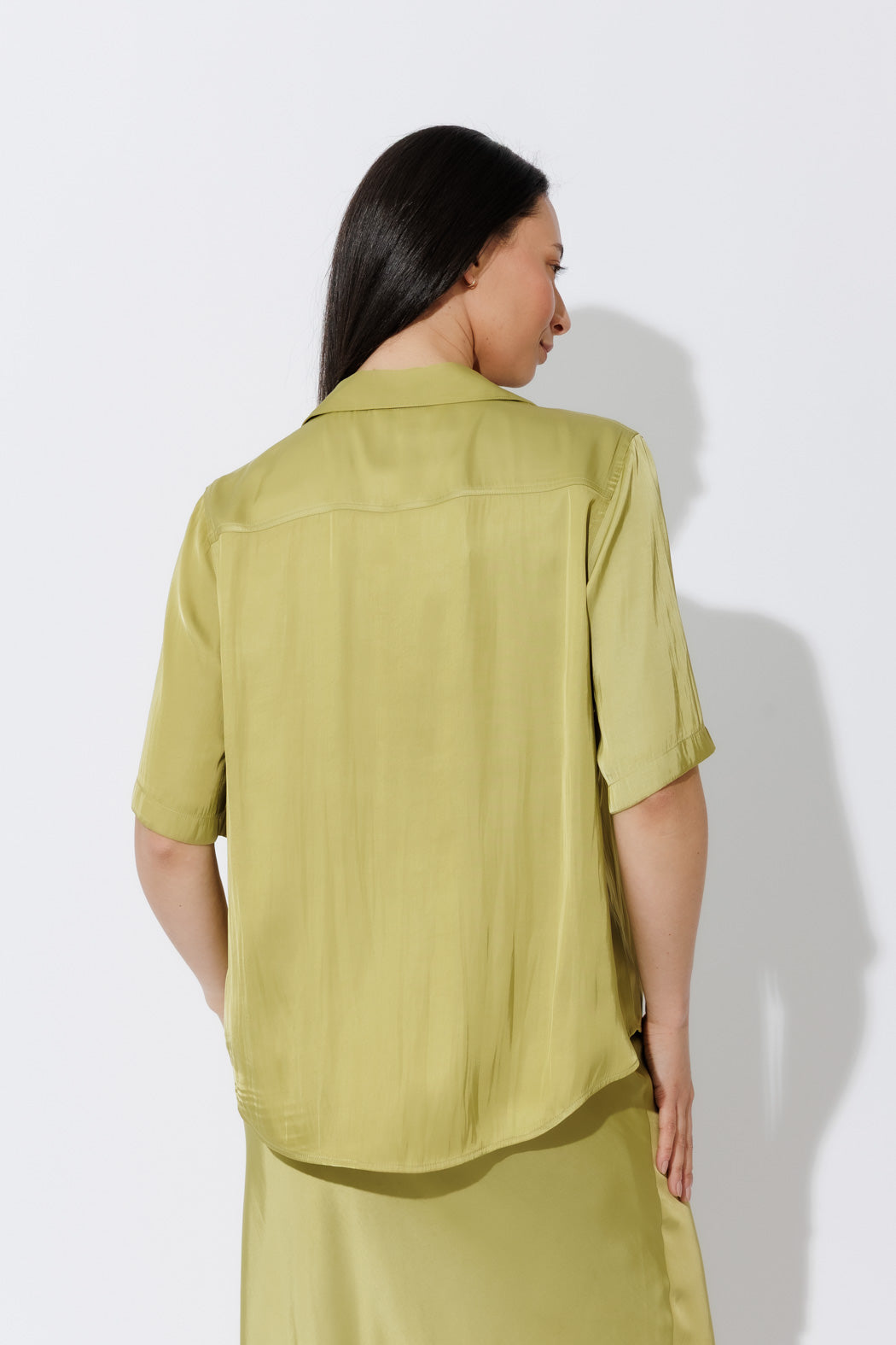 Chartreuse Silky Shirt
