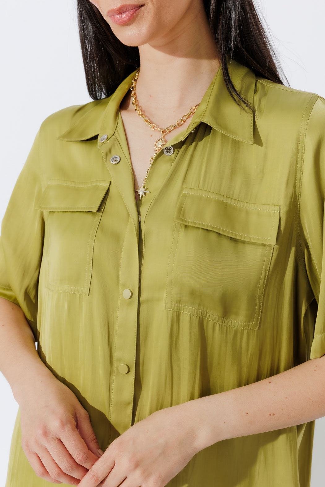 Chartreuse Silky Shirt