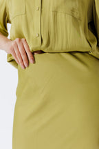 Chartreuse Silky Bias Skirt