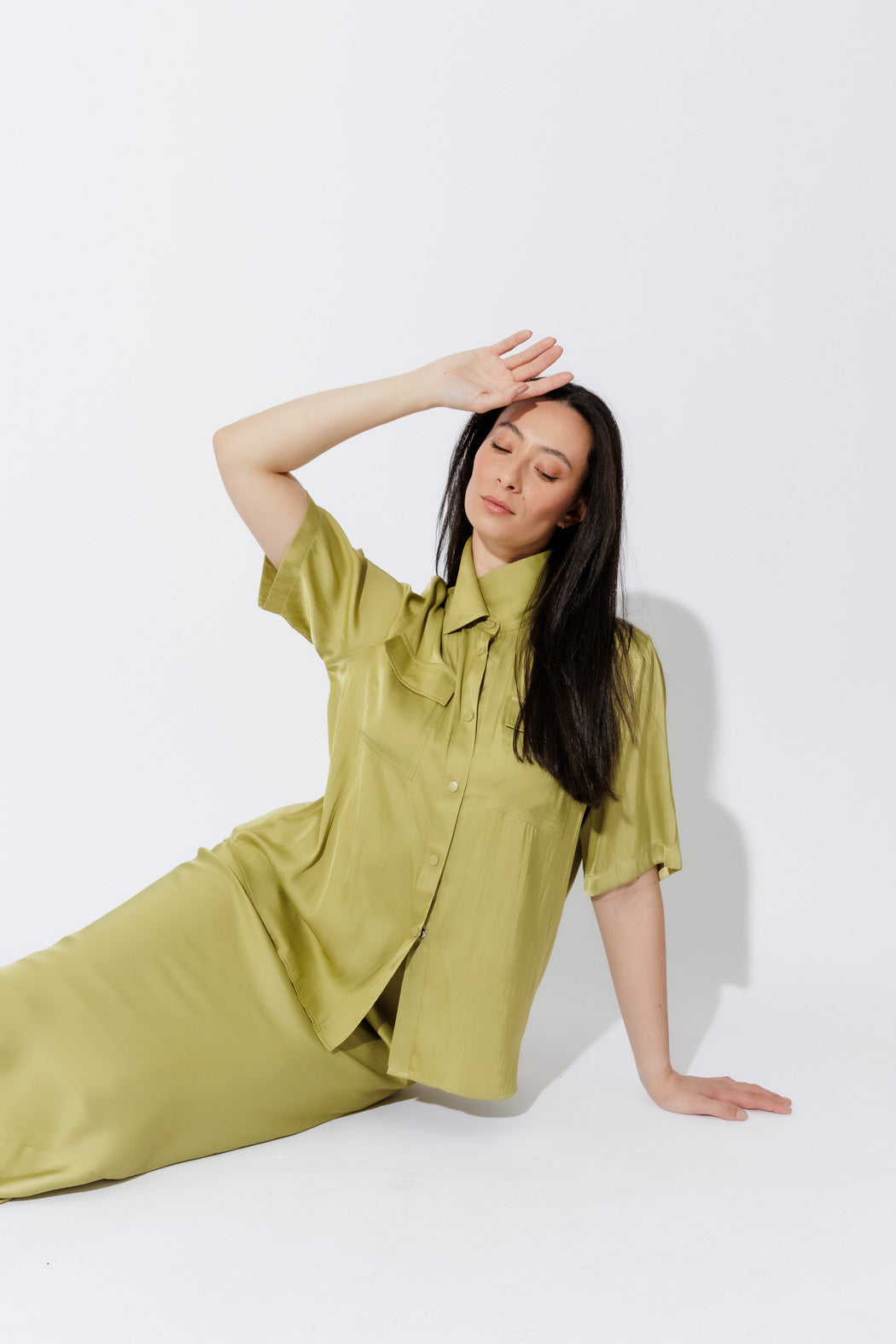 Chartreuse Silky Shirt