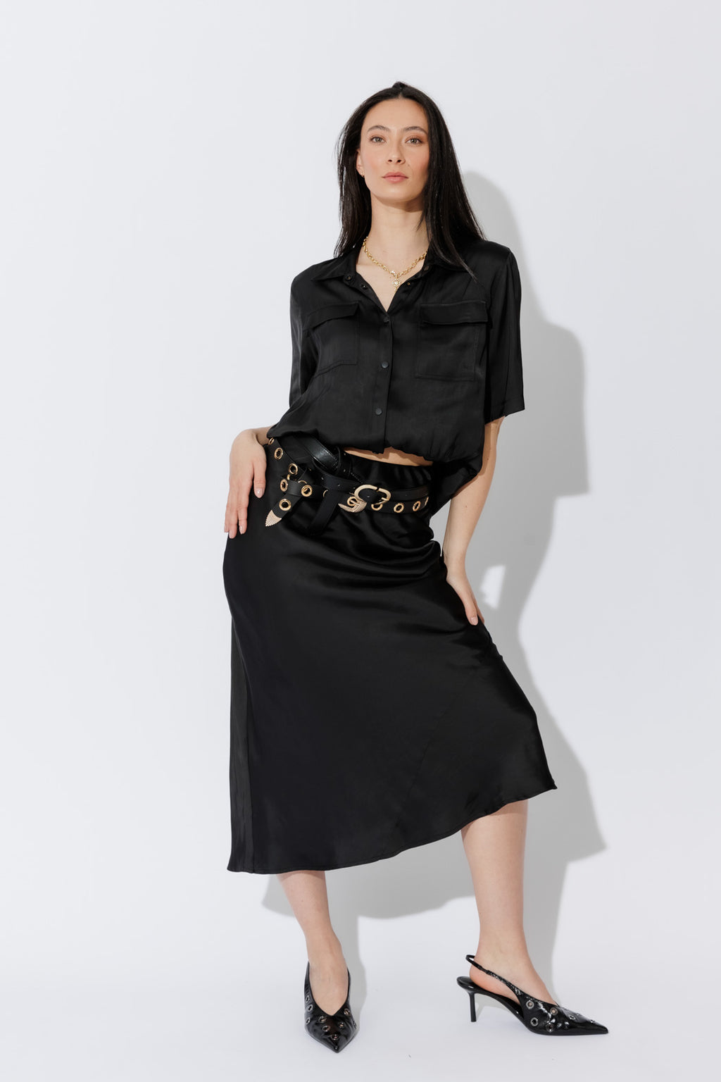 Black Silky Shirt