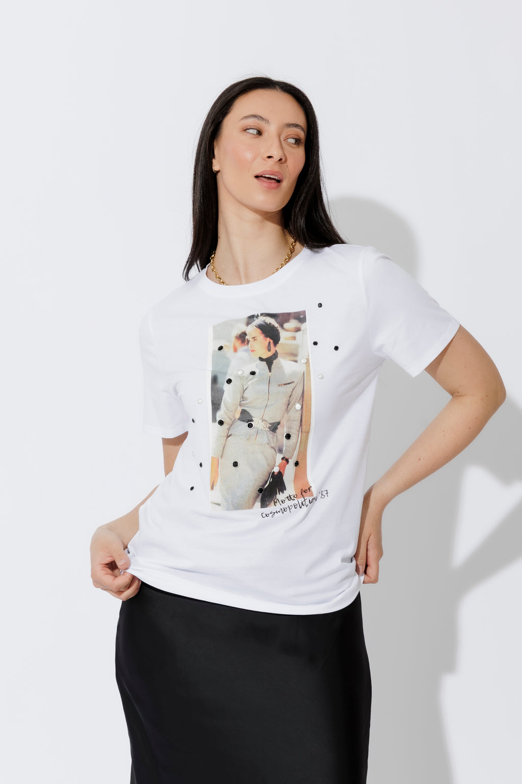 White Cosmo Magazine T-Shirt