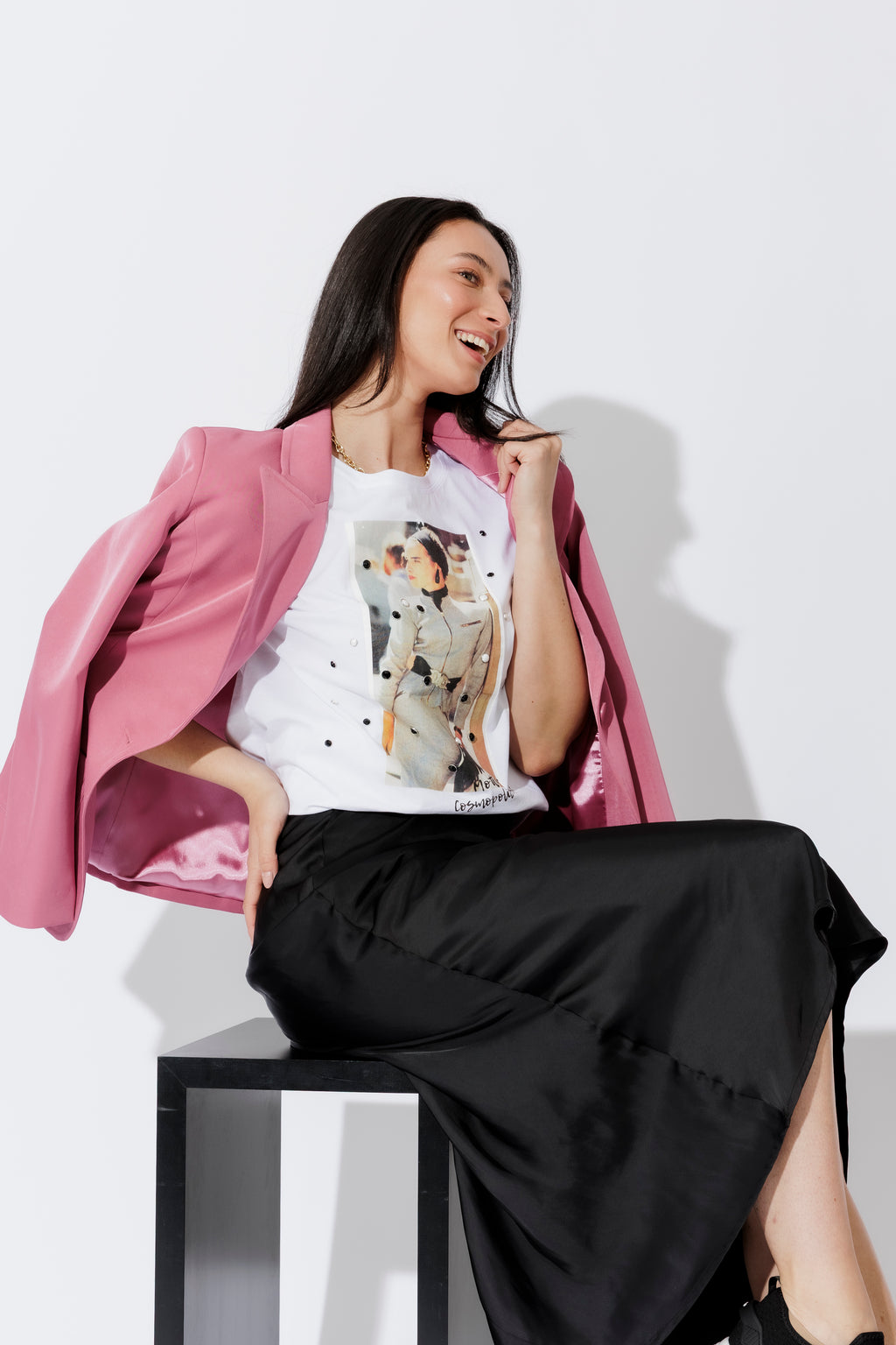 White Cosmo Magazine T-Shirt