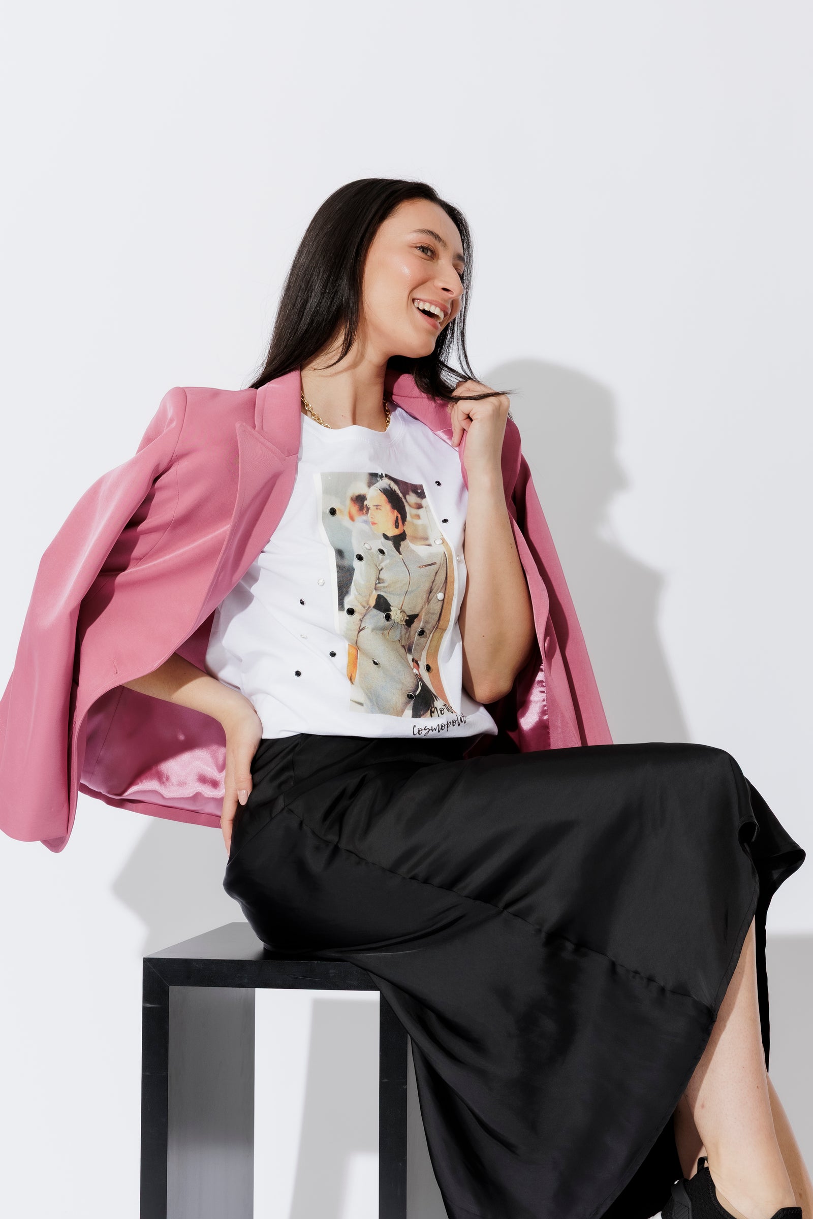 White Cosmo Magazine T-Shirt