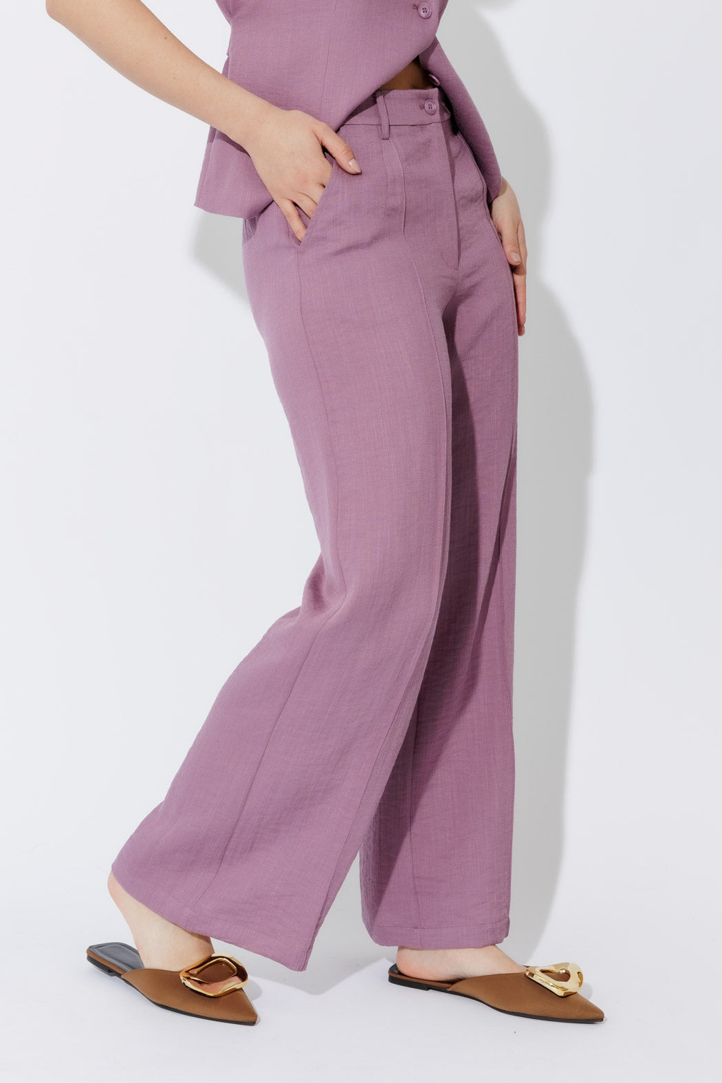 Berry Lyocell Pintuck Pant