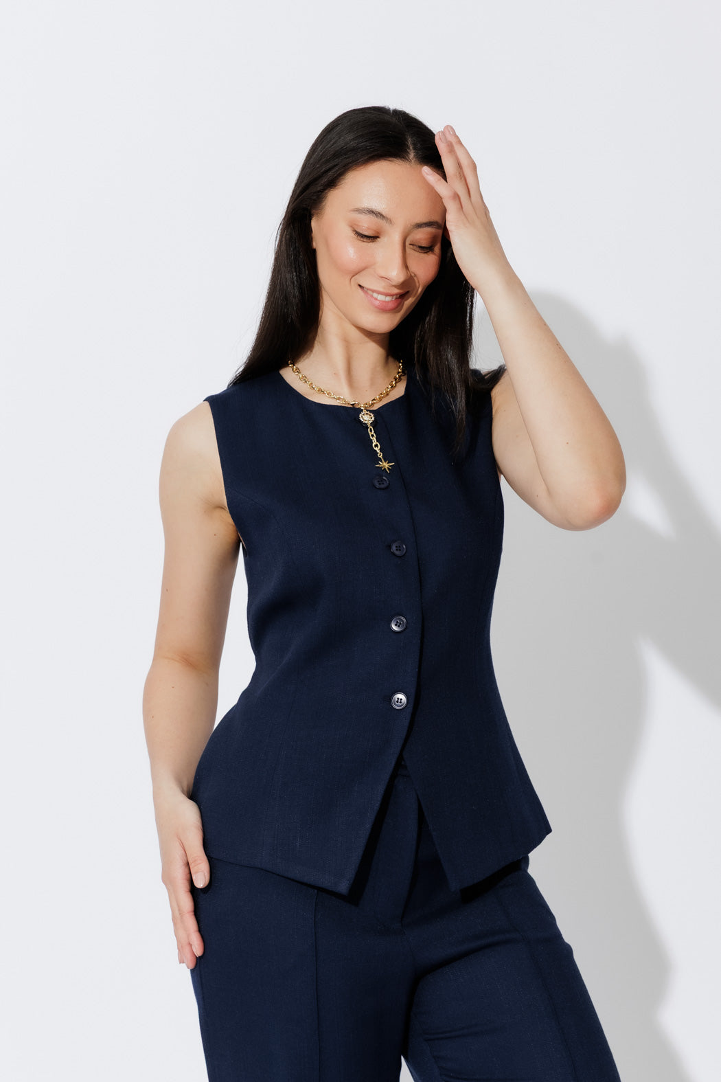 Navy Lyocell Vest