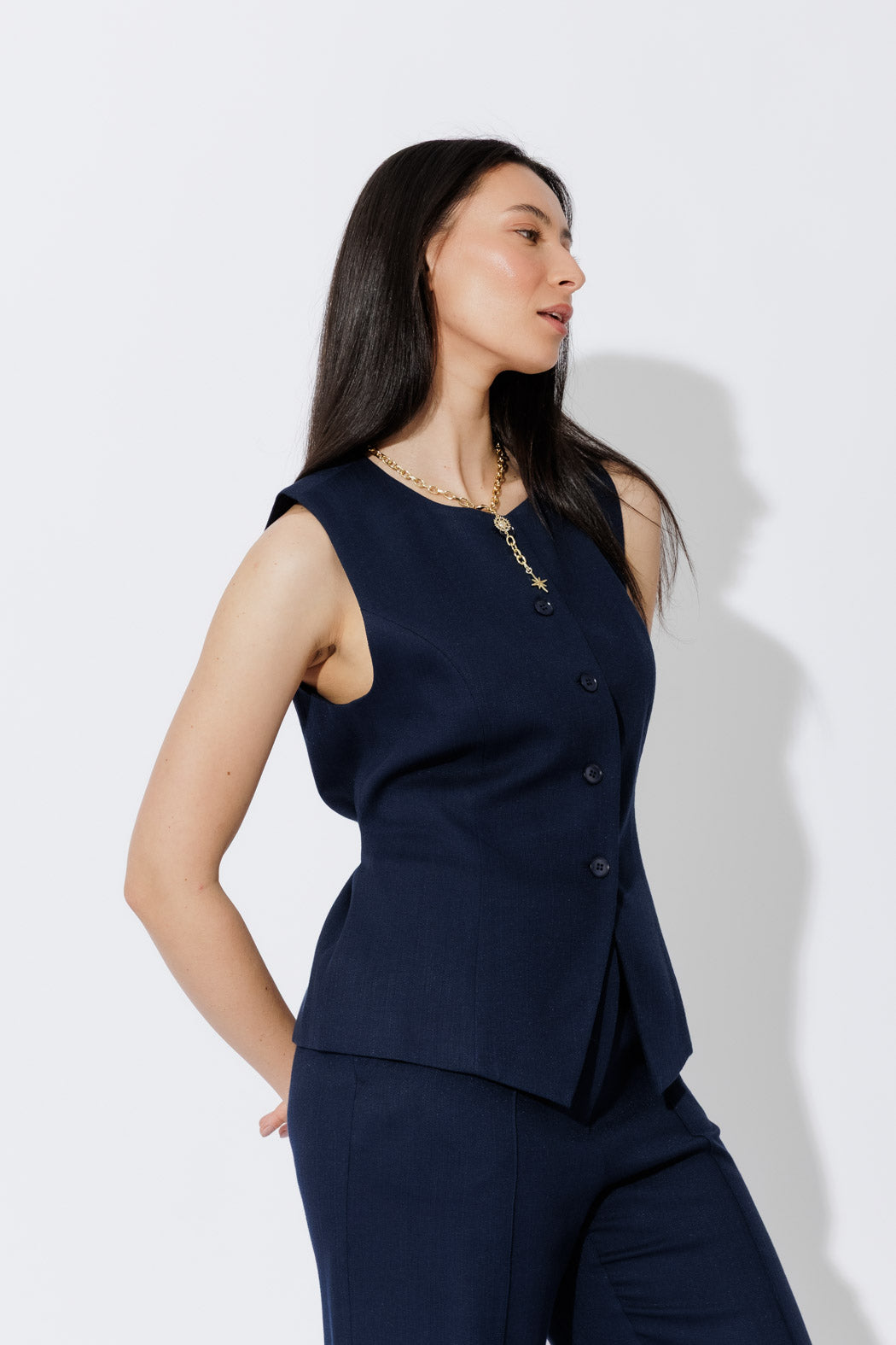 Navy Lyocell Vest