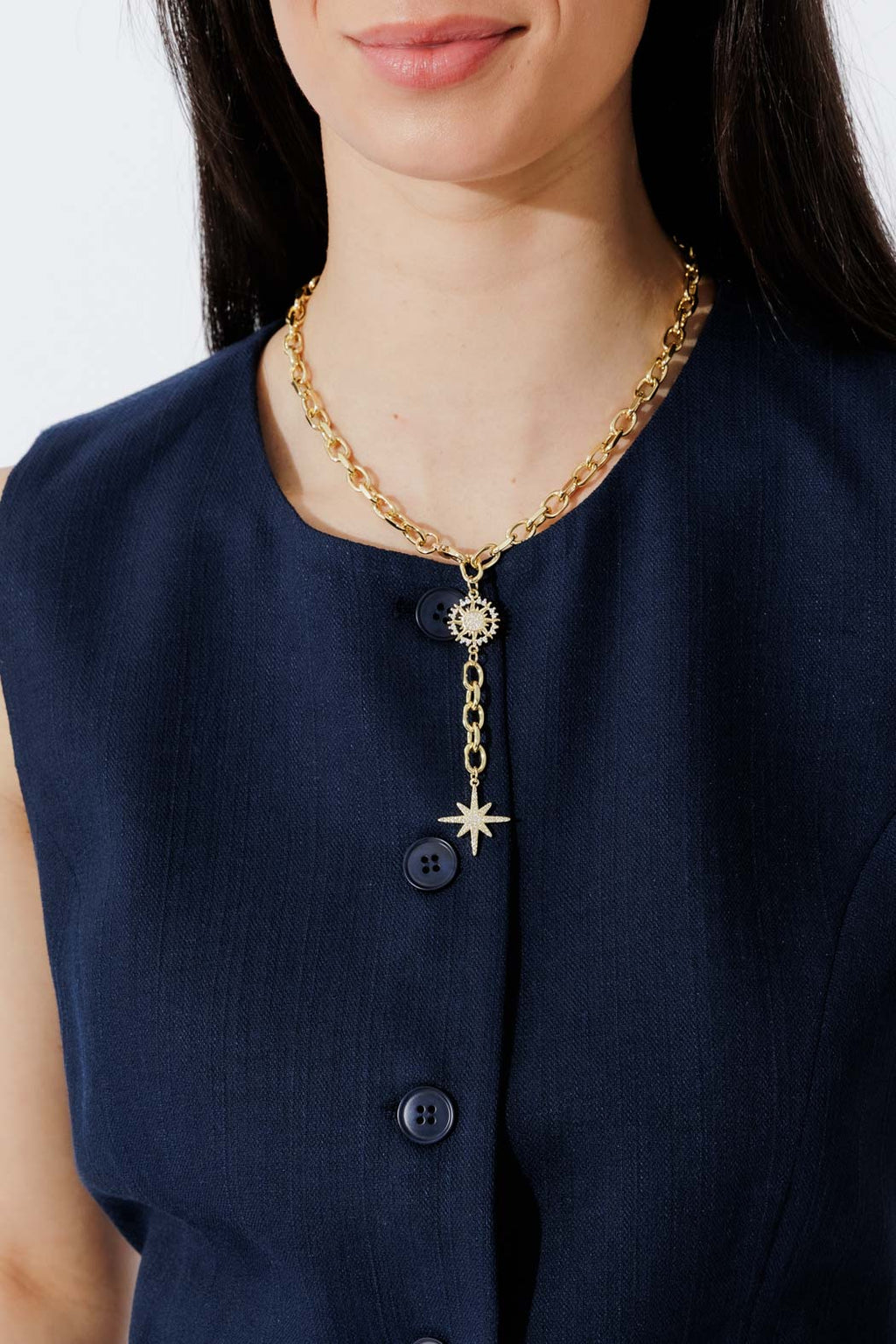 Navy Lyocell Vest