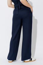 Navy Lyocell Pintuck Pant