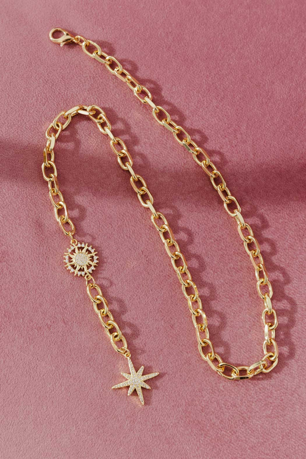 Gold Diamonte Star Necklace
