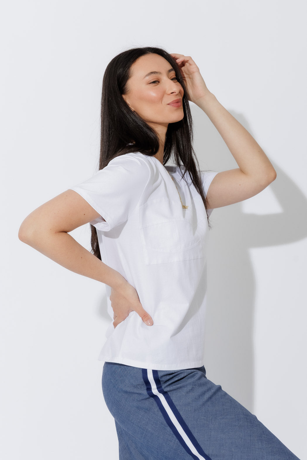 White Bustier T-Shirt