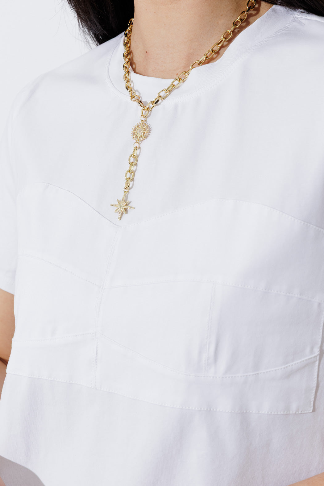 White Bustier T-Shirt