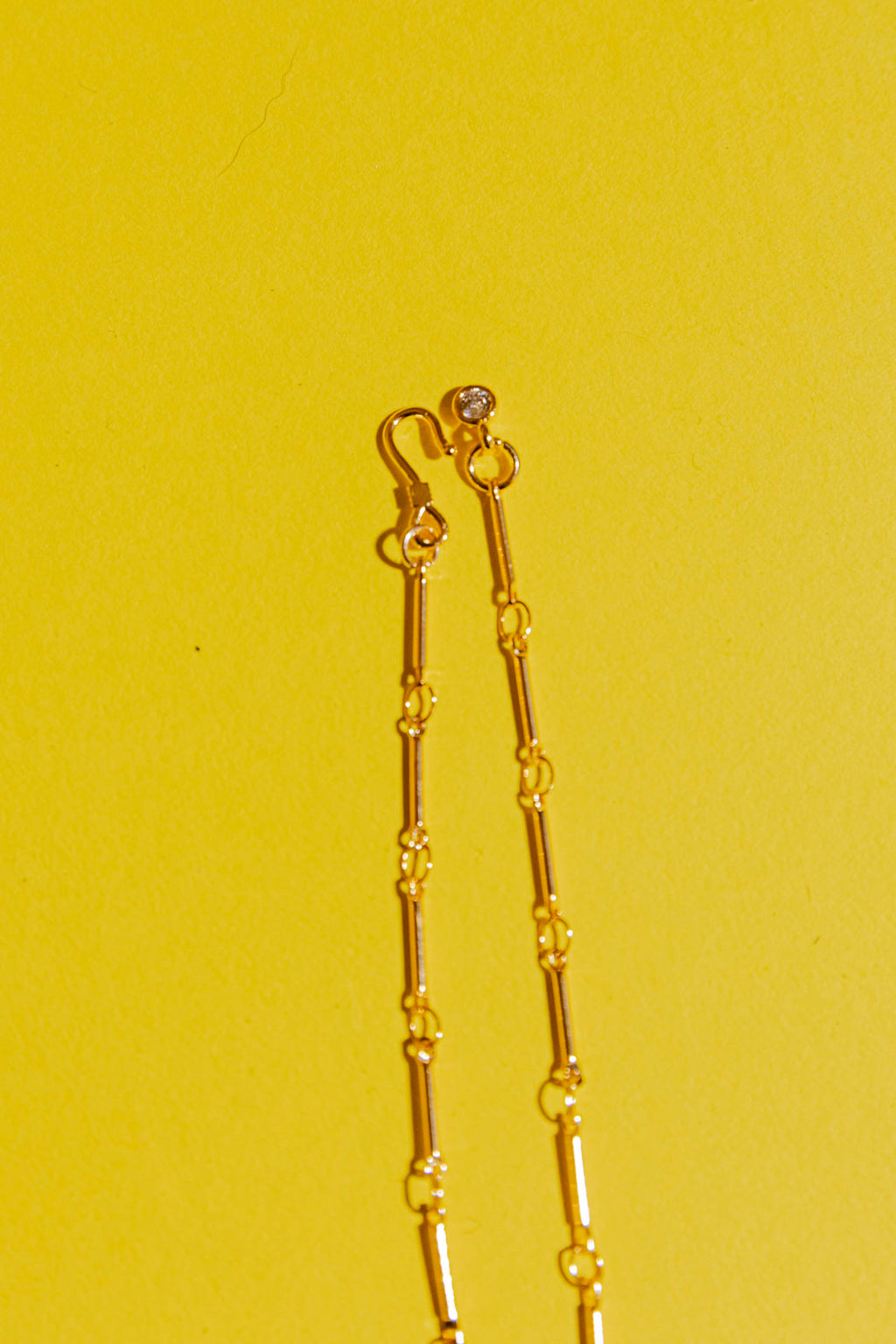 Gold Mini Cross Necklace - Blue