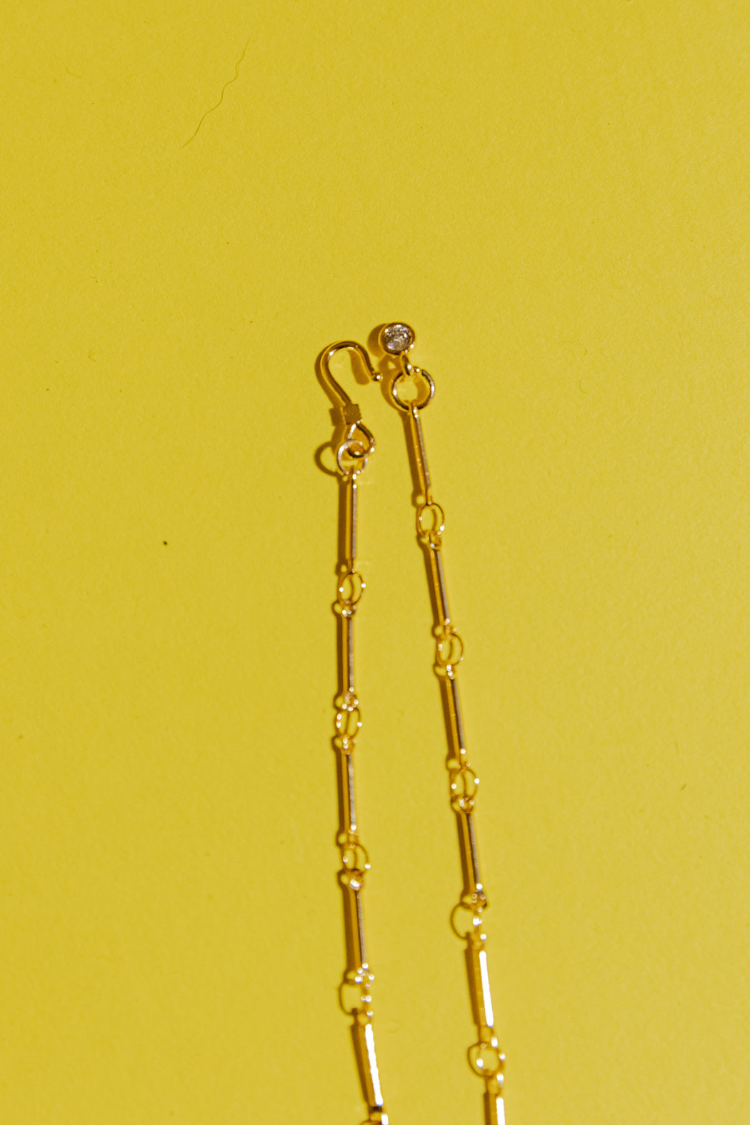Gold Mini Cross Necklace - Blue