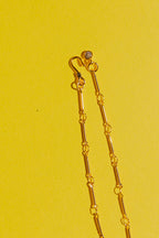 Gold Mini Cross Necklace - Pink