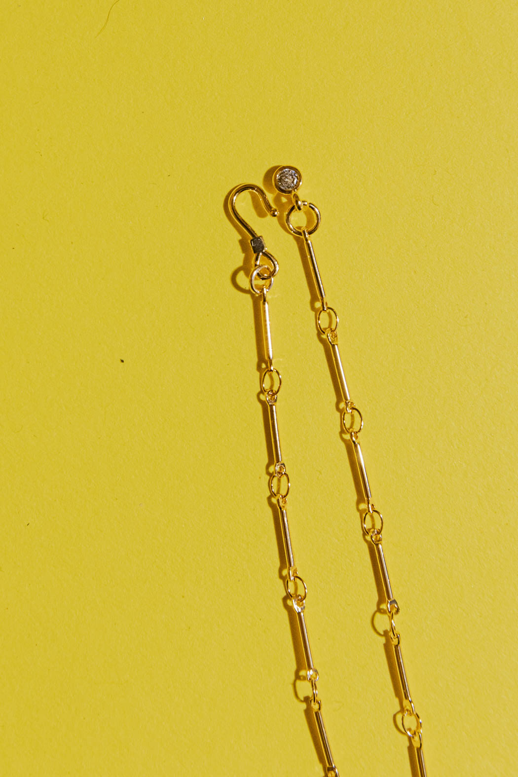 Gold Mini Cross Necklace - Pink