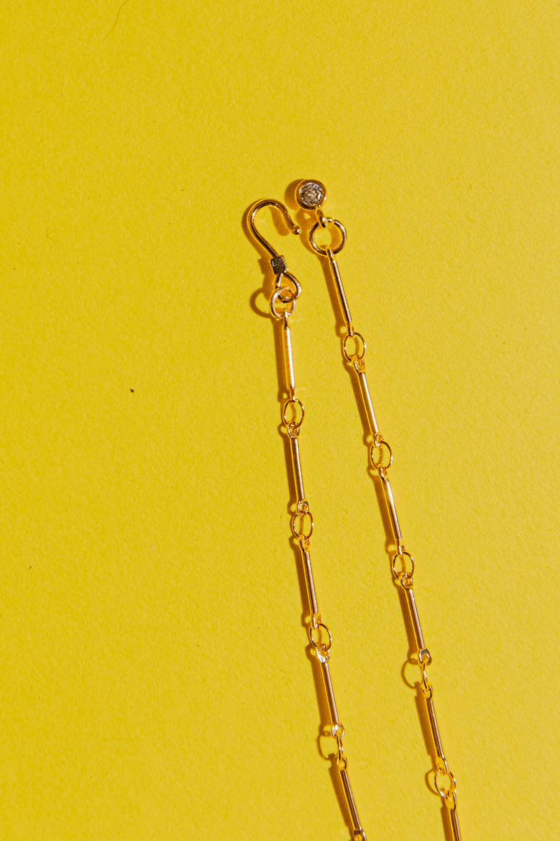 Gold Mini Cross Necklace - Pink