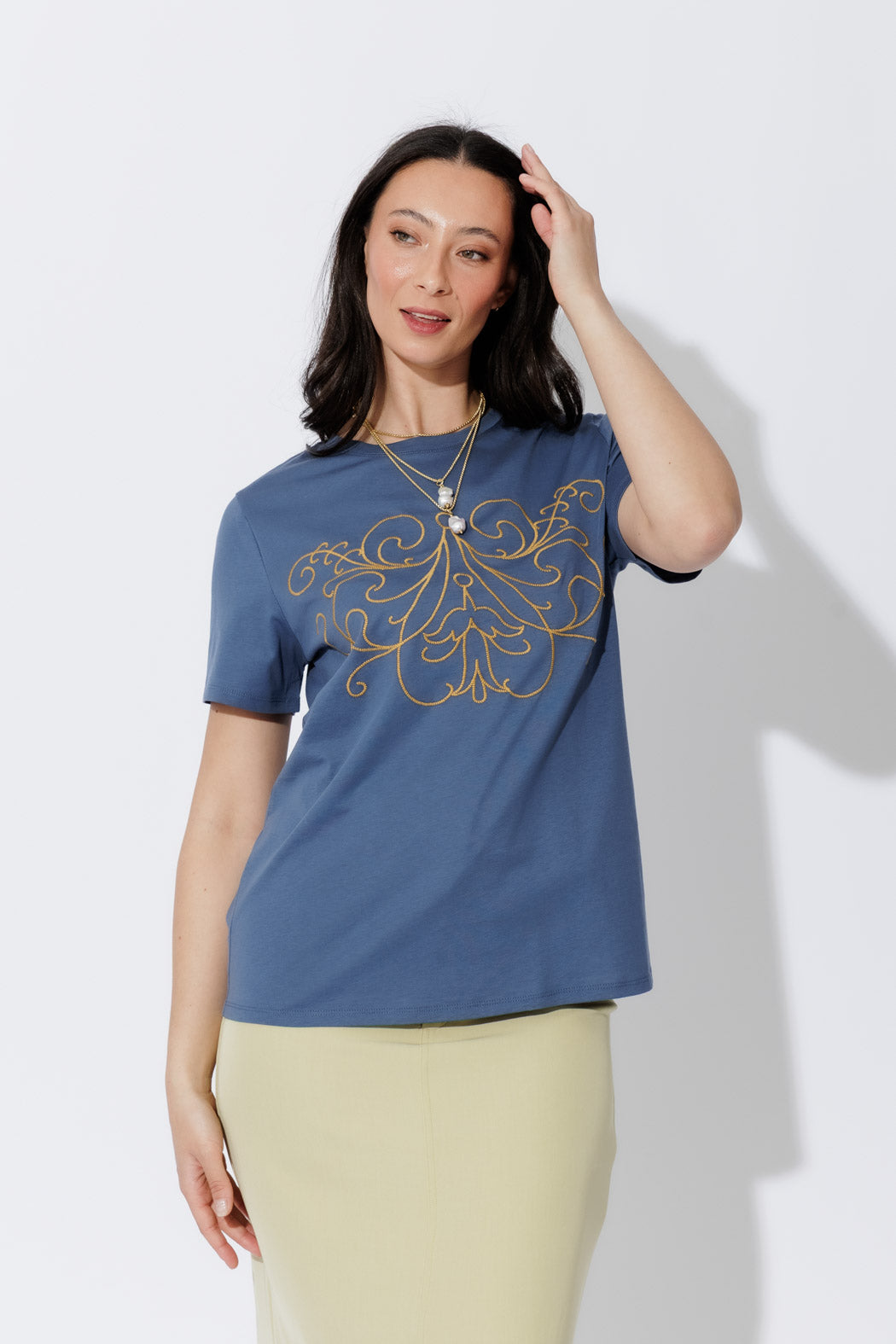 Slate Embroidered T-Shirt