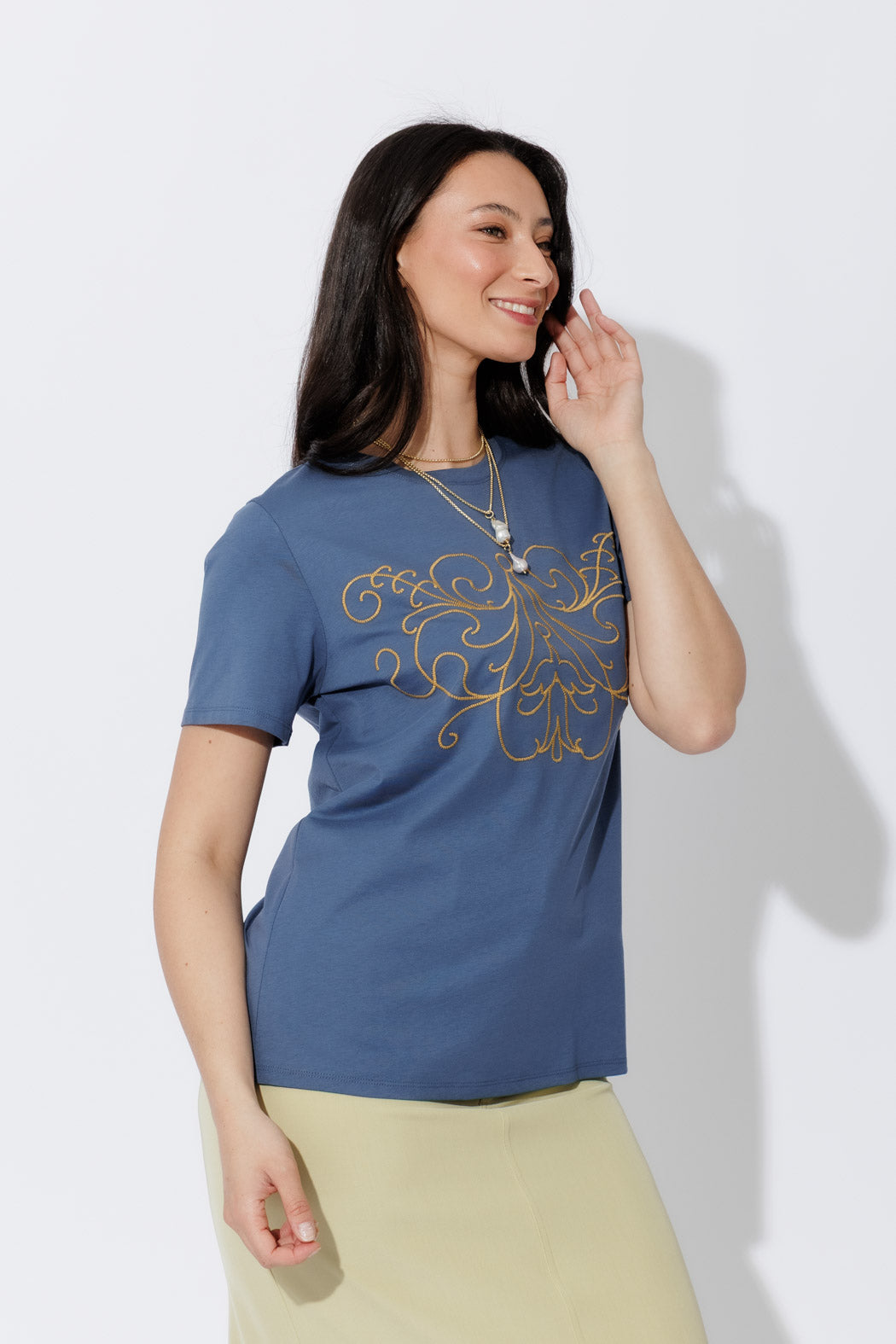 Slate Embroidered T-Shirt