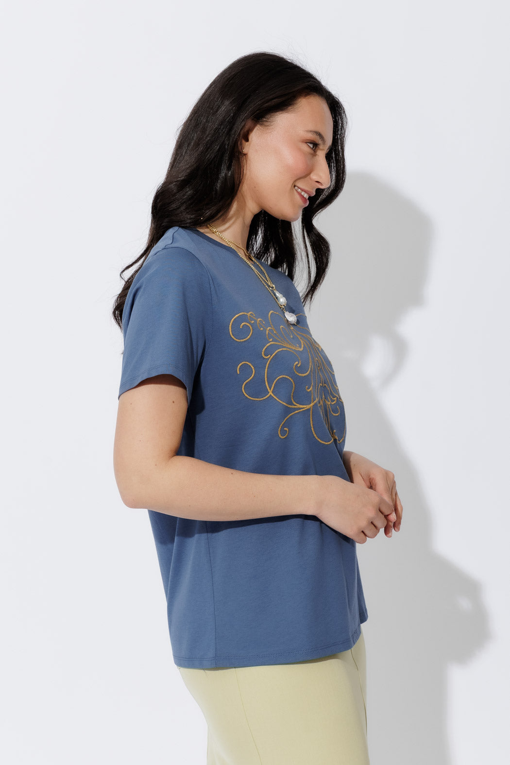 Slate Embroidered T-Shirt