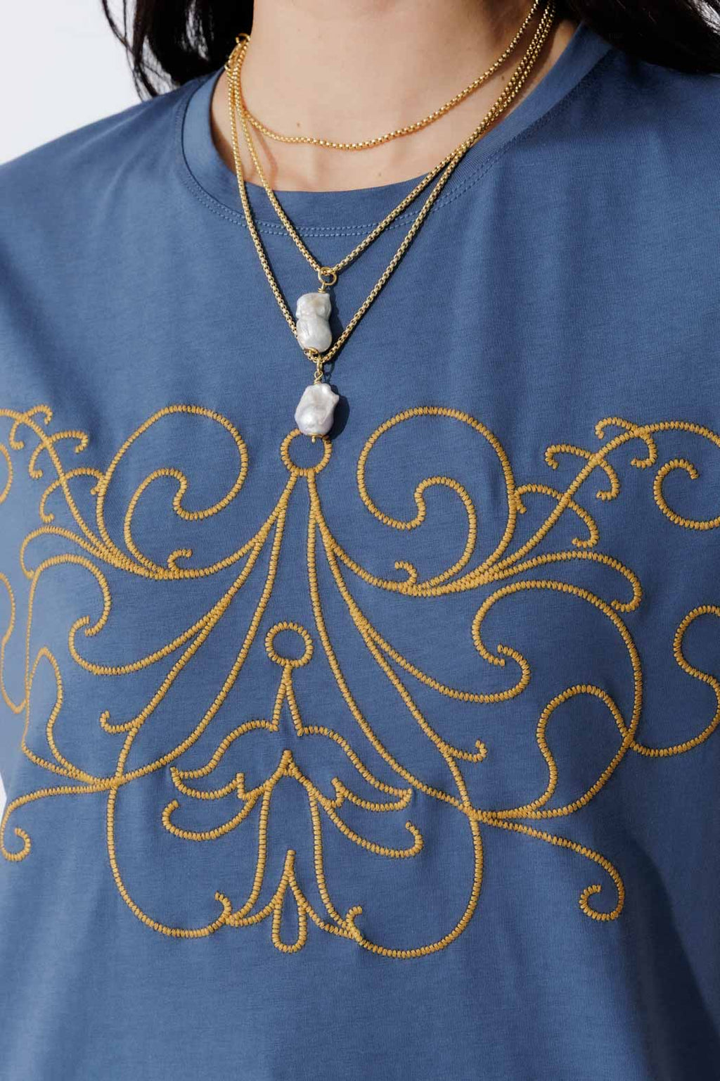 Slate Embroidered T-Shirt