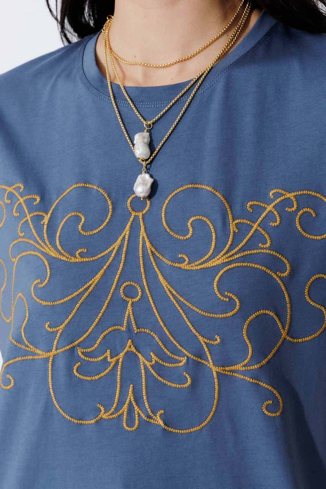 Slate Embroidered T-Shirt