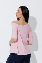 Pink Tencel One Shoulder Top