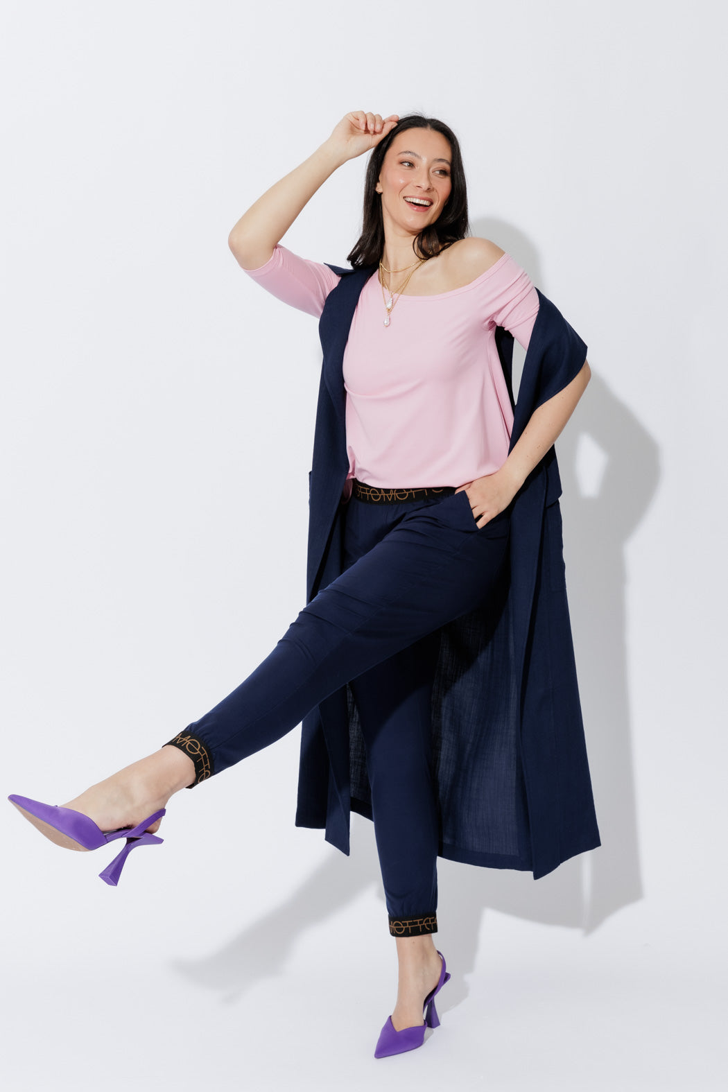 Pink Tencel One Shoulder Top