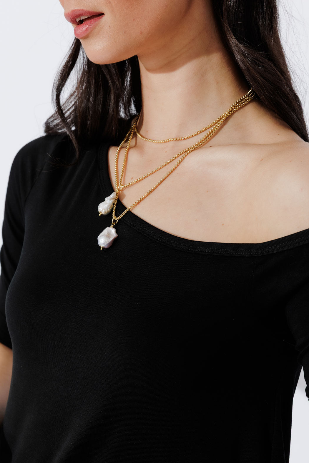 Black Tencel One Shoulder Top