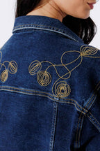 Dark Denim Embroided Jacket Dark Denim
