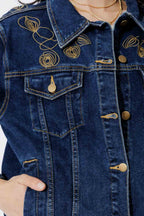 Dark Denim Embroided Jacket Dark Denim
