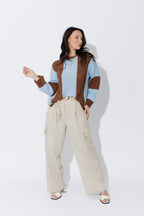 Brown/Blue Bold Stripe Knit Brown/Blue