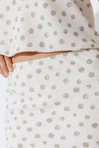 Ivory Spot Bias Flounce Skirt