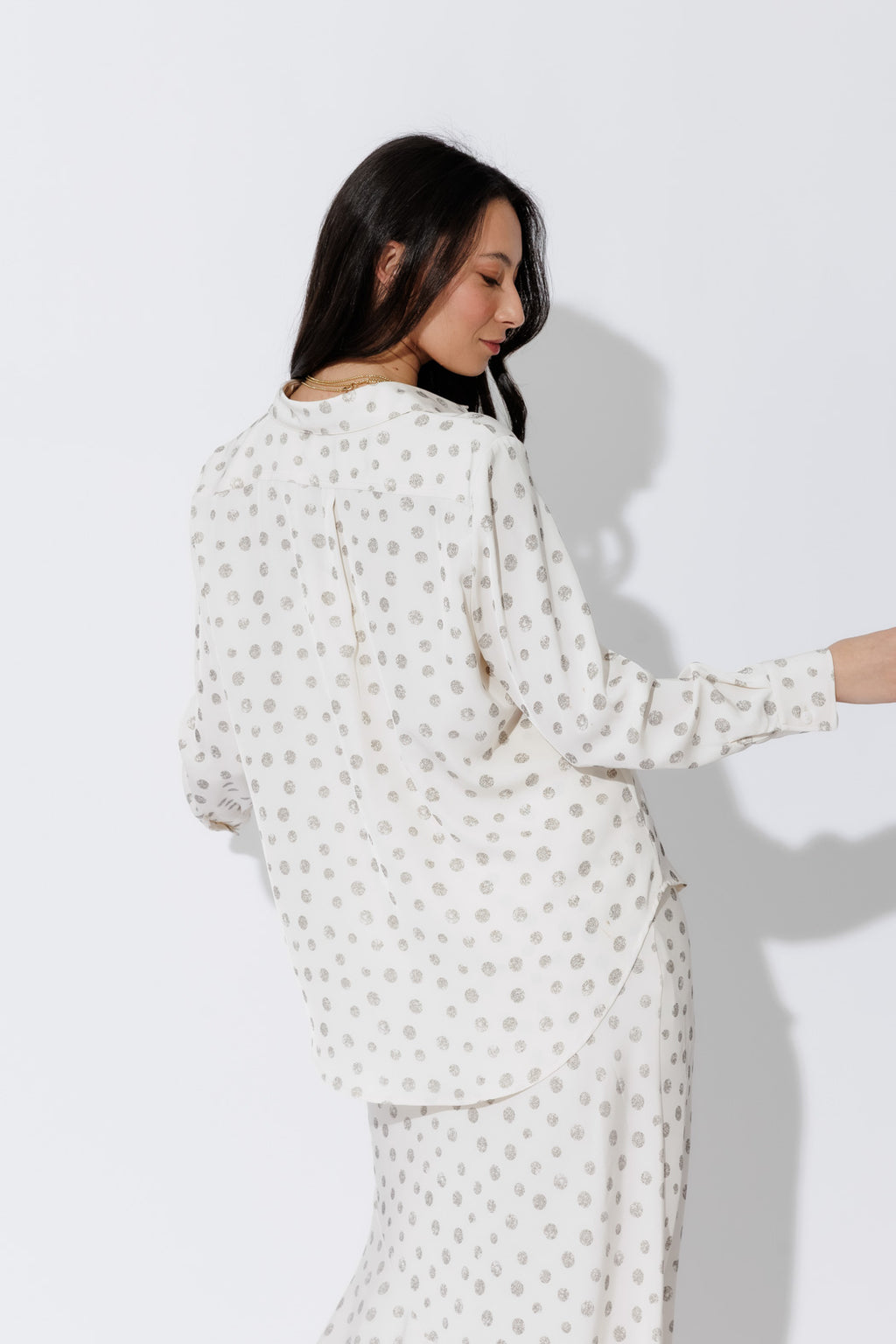 Ivory Spot Angle Pocket Shirt
