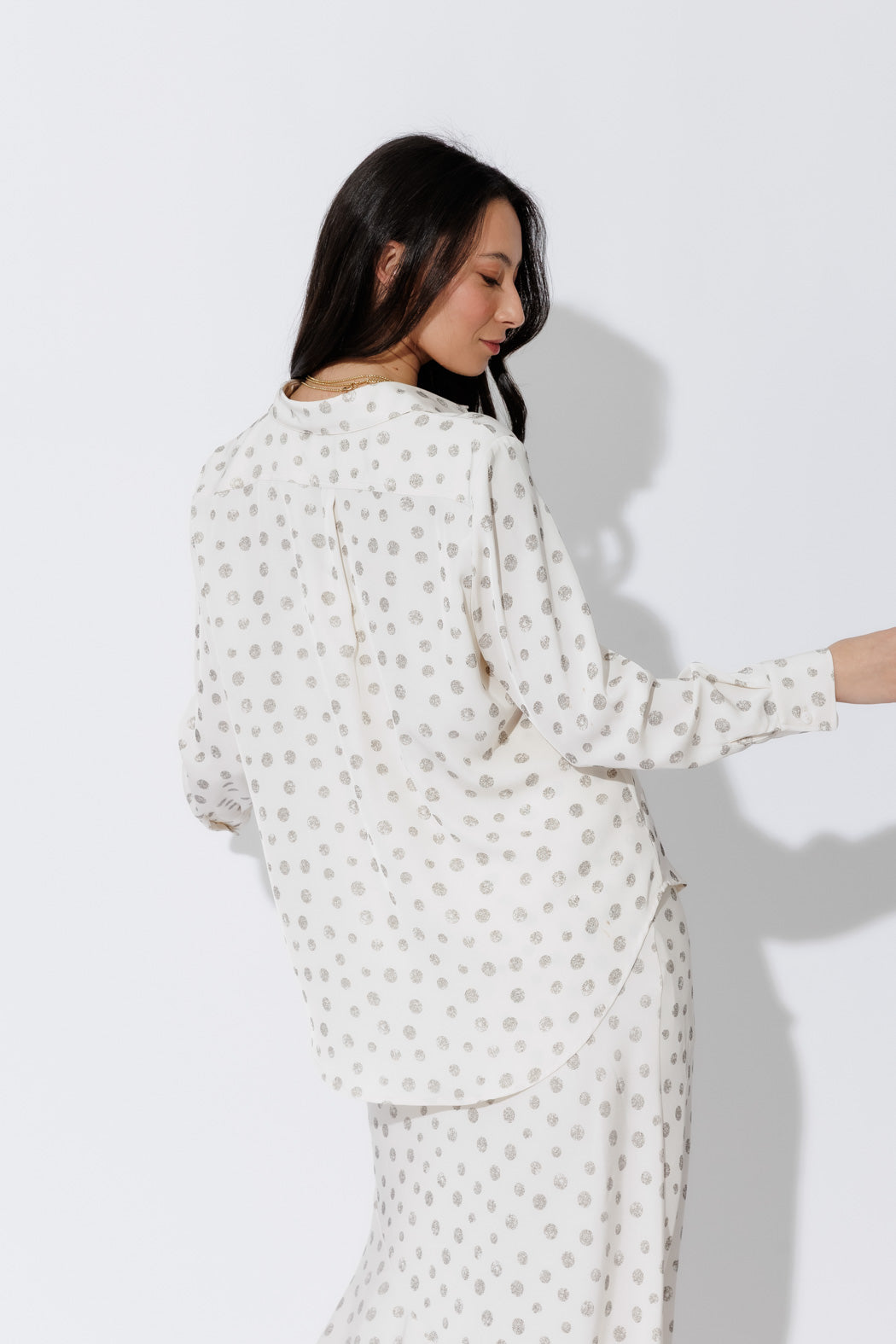 Ivory Spot Angle Pocket Shirt