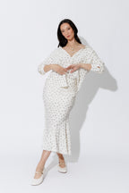 Ivory Spot Bias Flounce Skirt