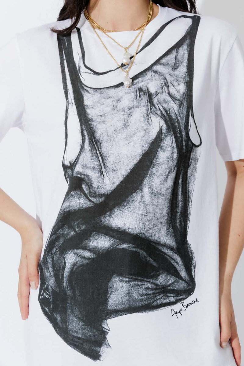 White Sheer Dress T-Shirt