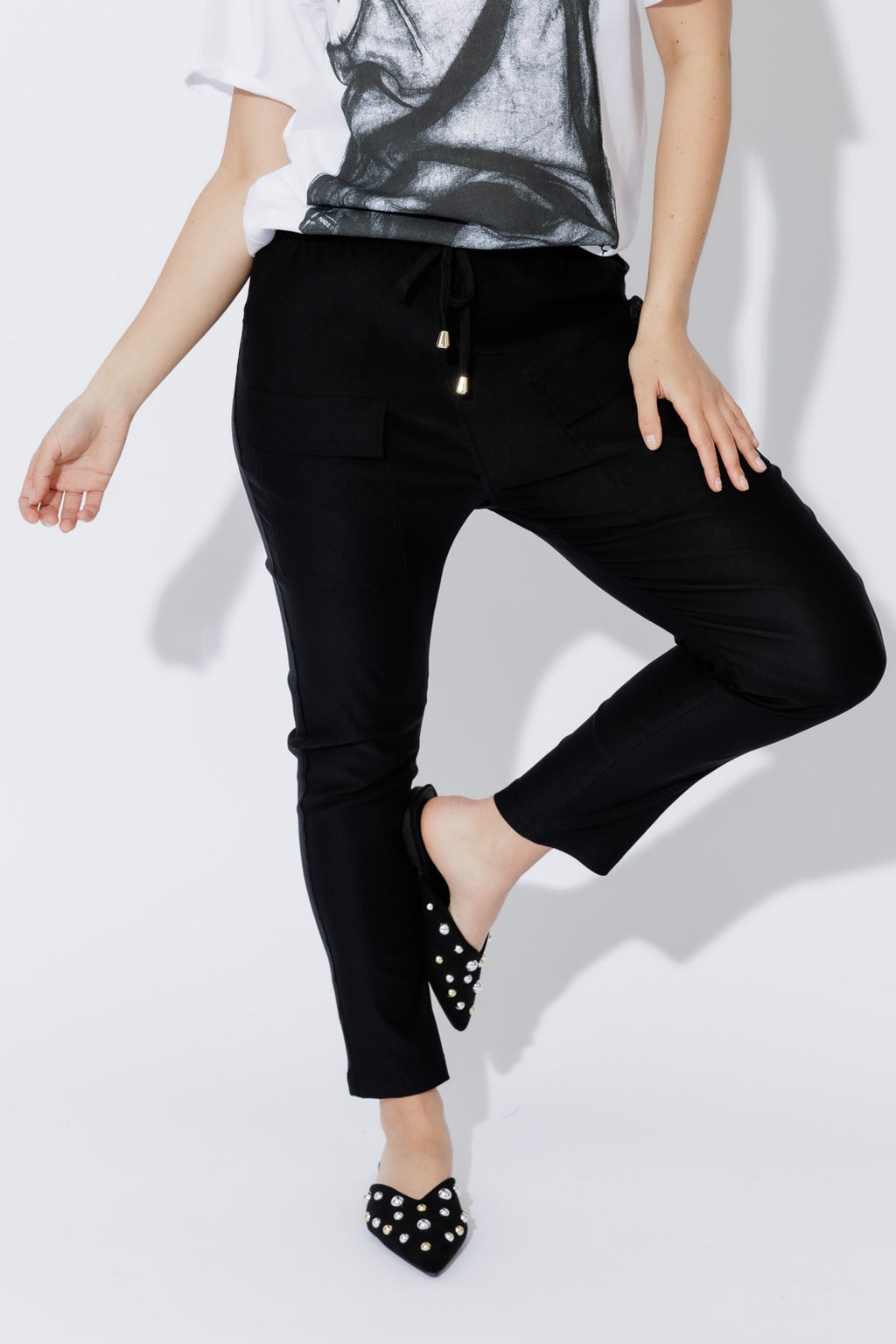 Black Lux Sport Cargo Pant