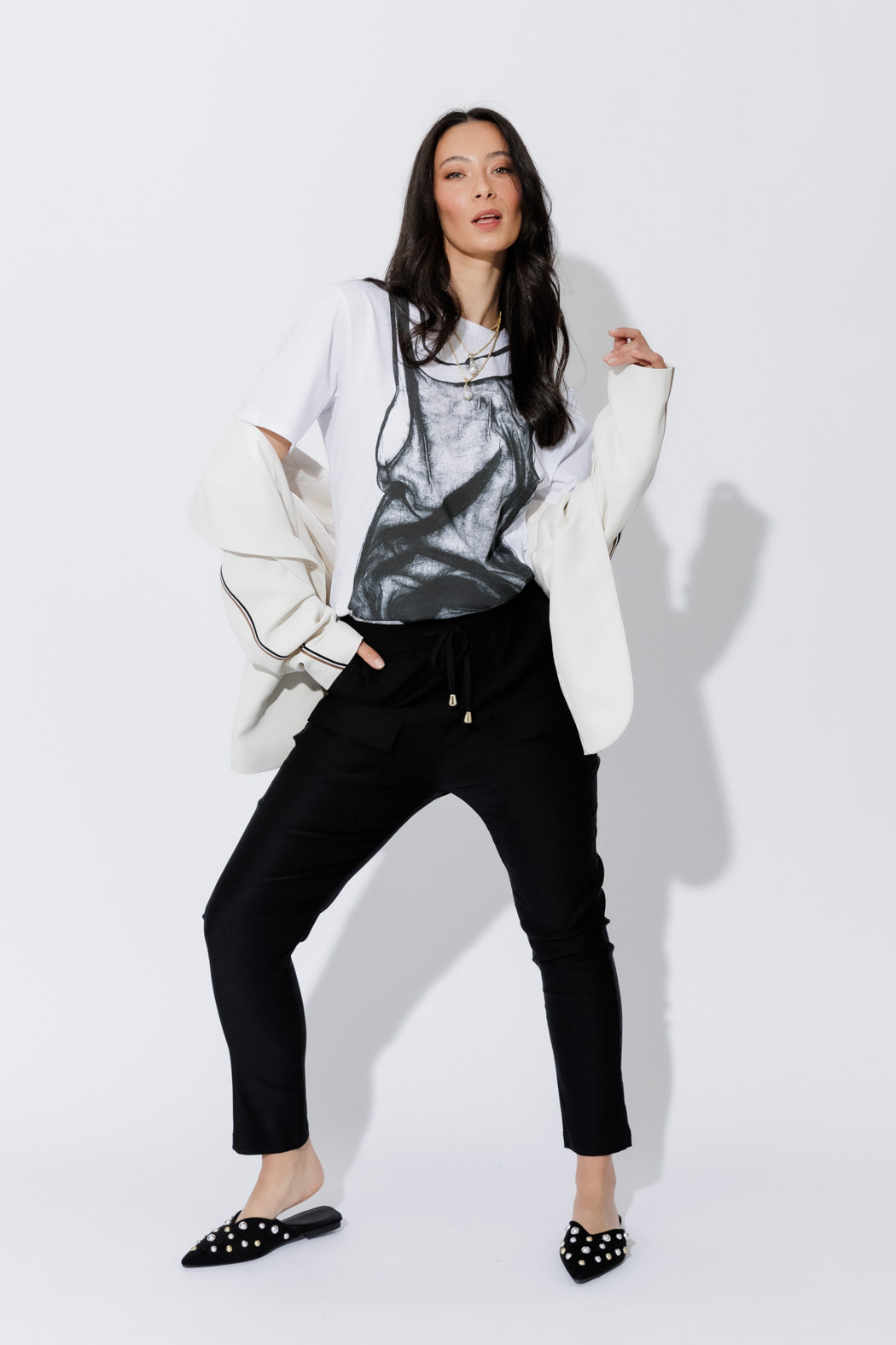 White Sheer Dress T-Shirt