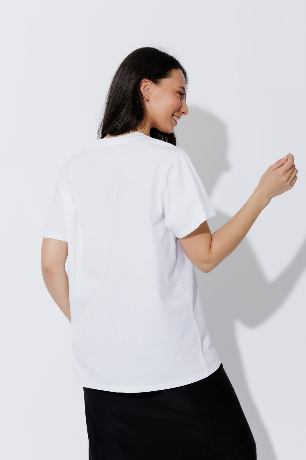 White Oversized V-Neck T-Shirt