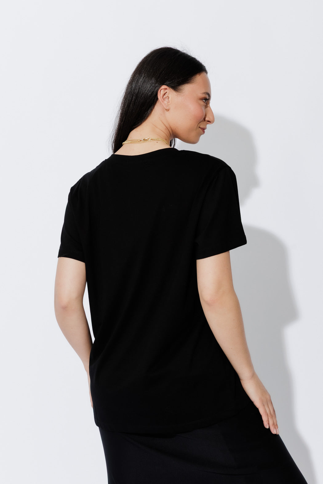 Black Oversized V-Neck T-Shirt