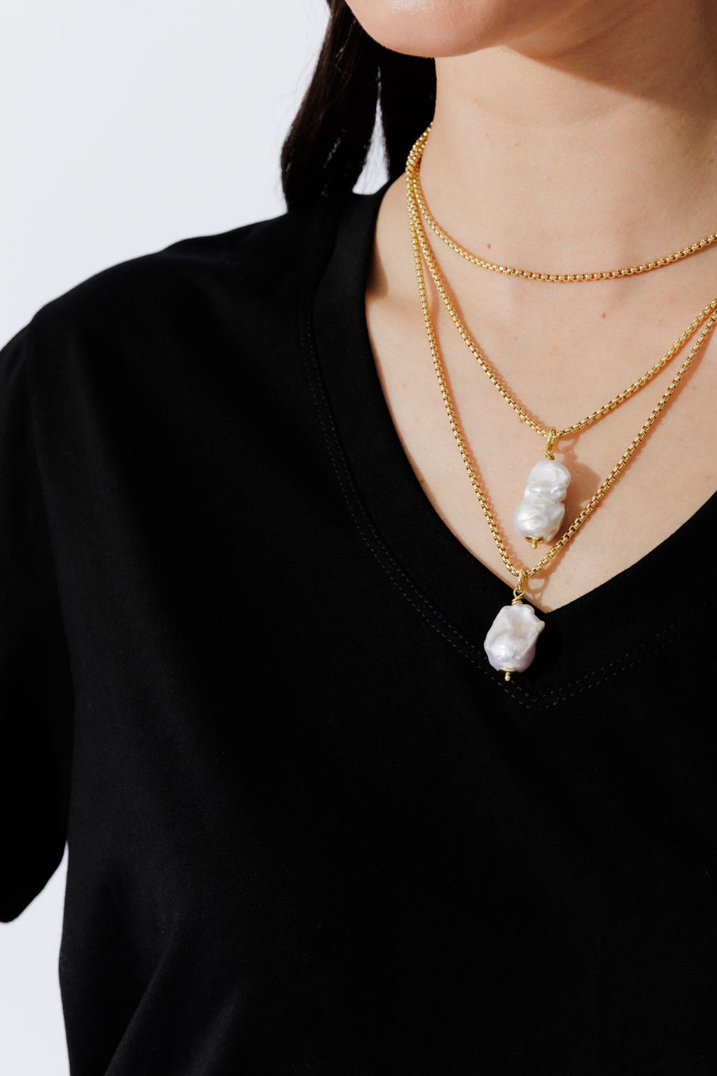 Black Oversized V-Neck T-Shirt