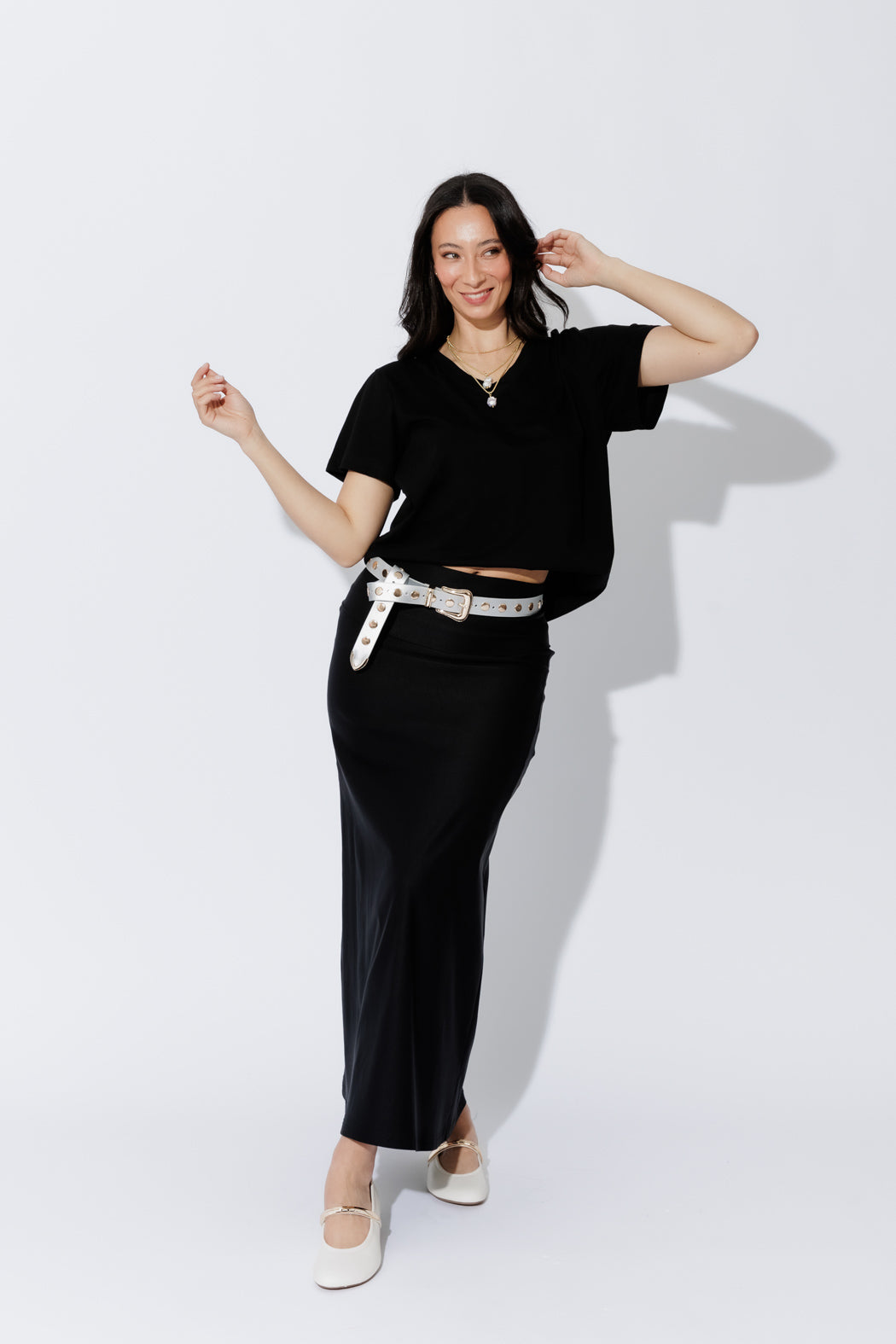 Black Oversized V-Neck T-Shirt