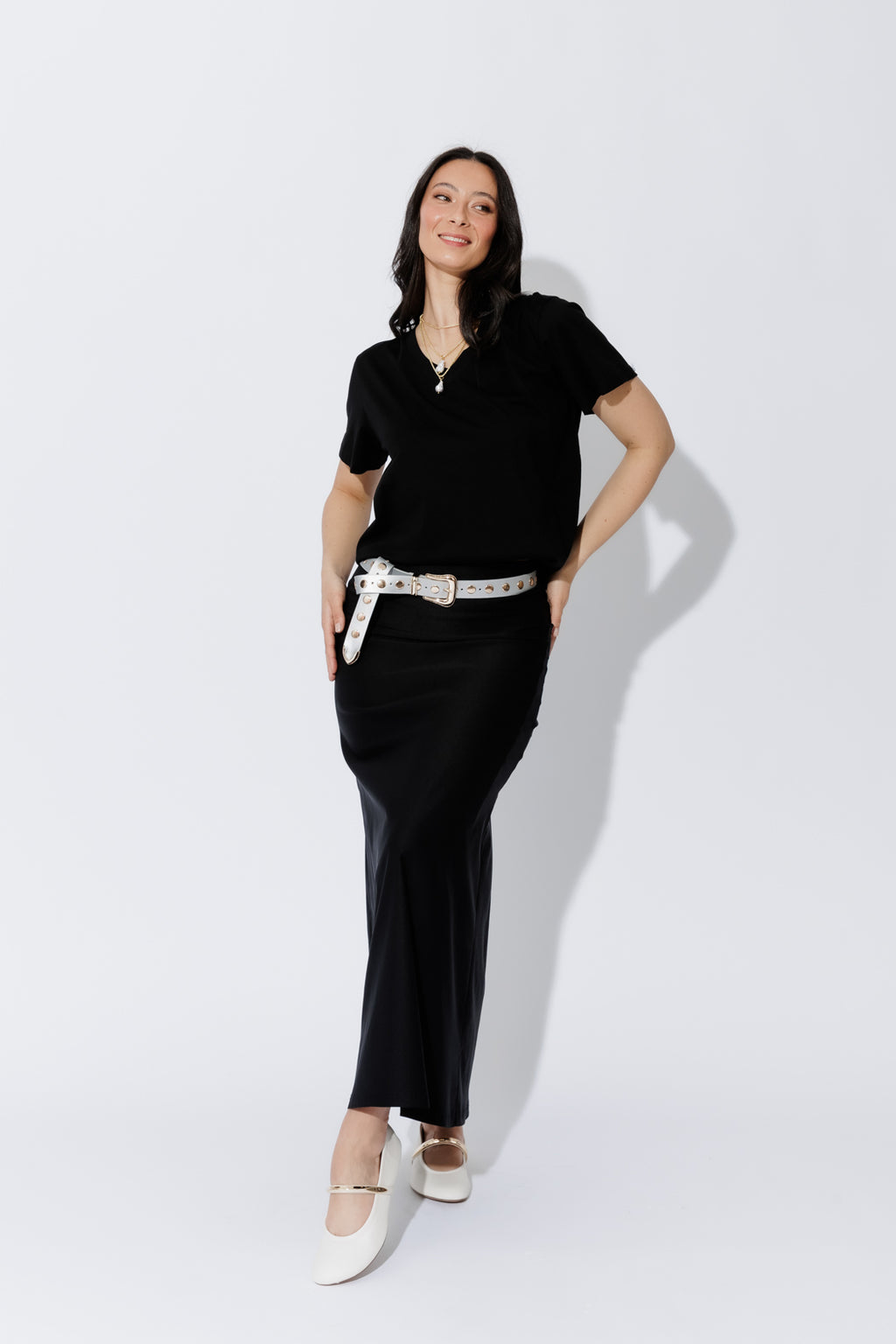 Black Oversized V-Neck T-Shirt