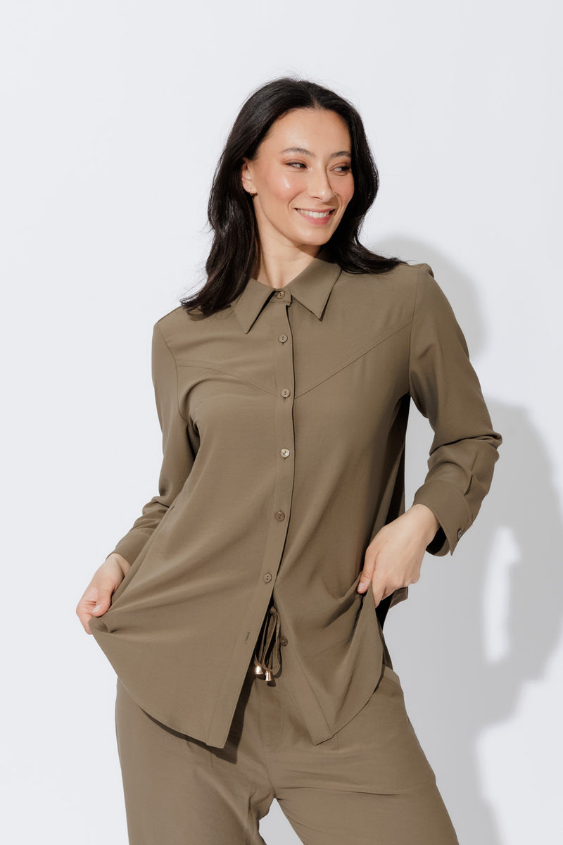 Khaki Seam Front Shirt