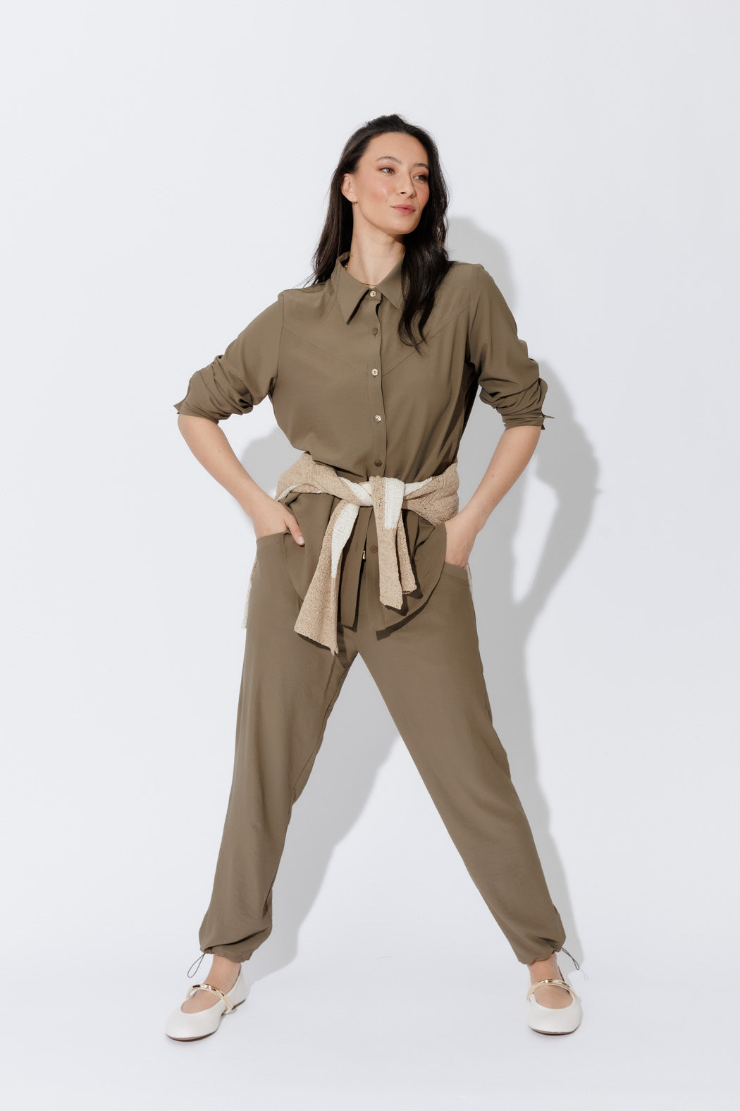 Khaki Seam Front Shirt