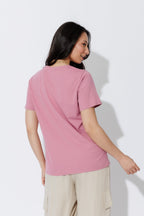 Pink Embroidered T-Shirt
