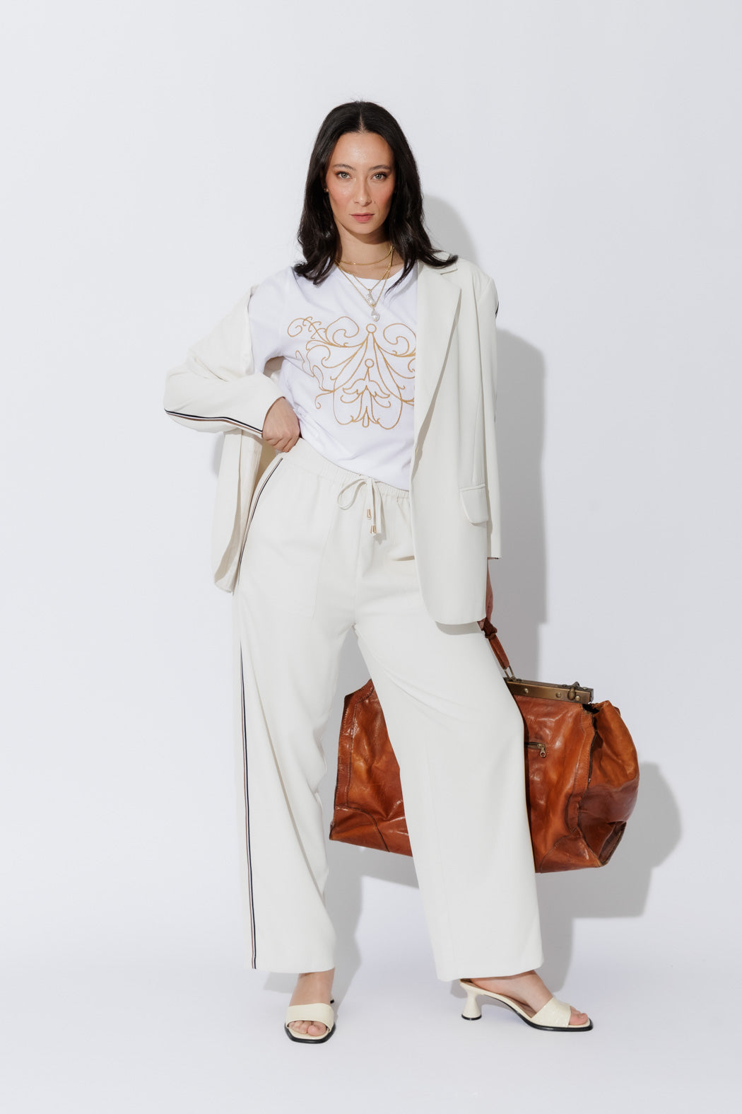 White Embroidered T-Shirt