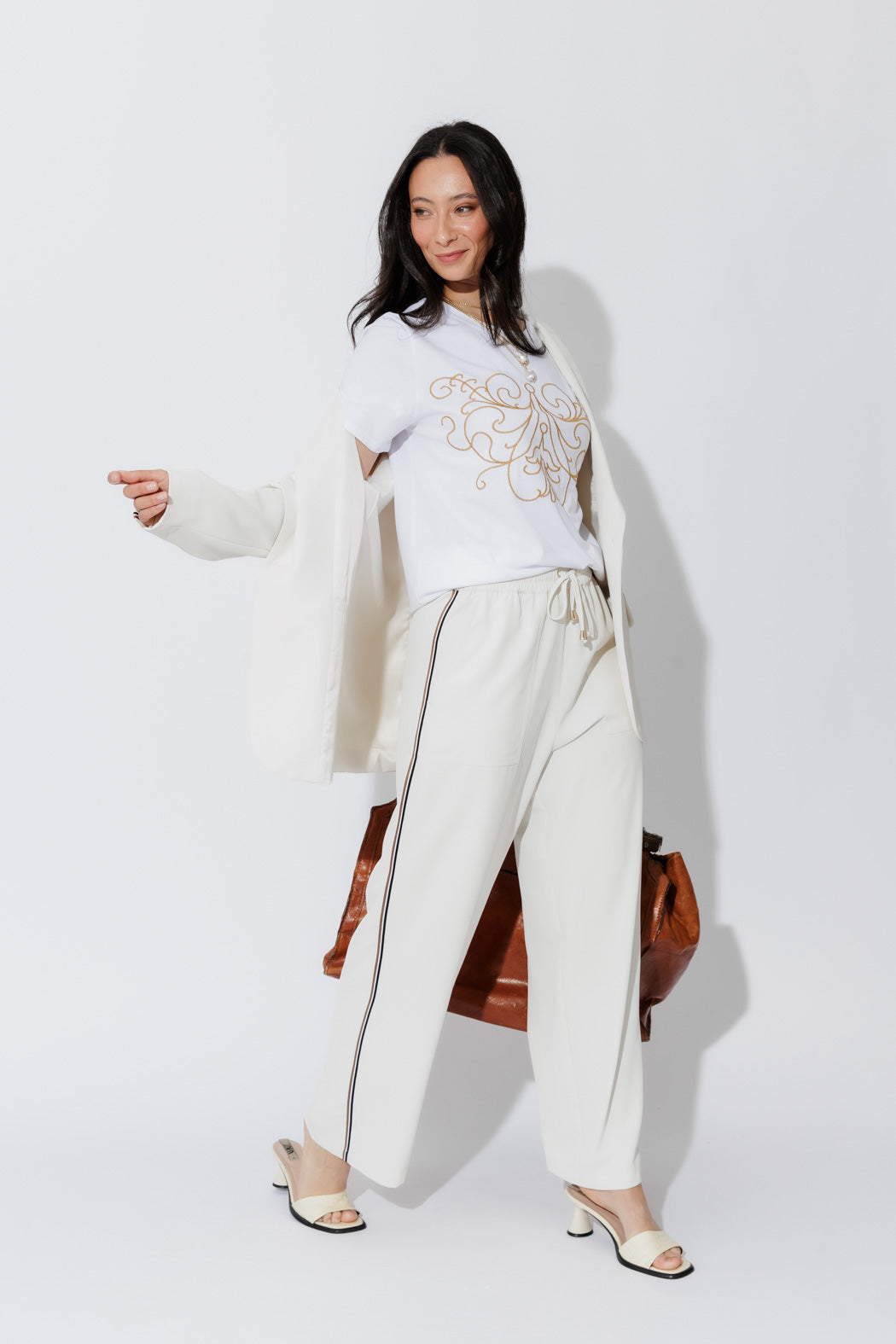 White Embroidered T-Shirt