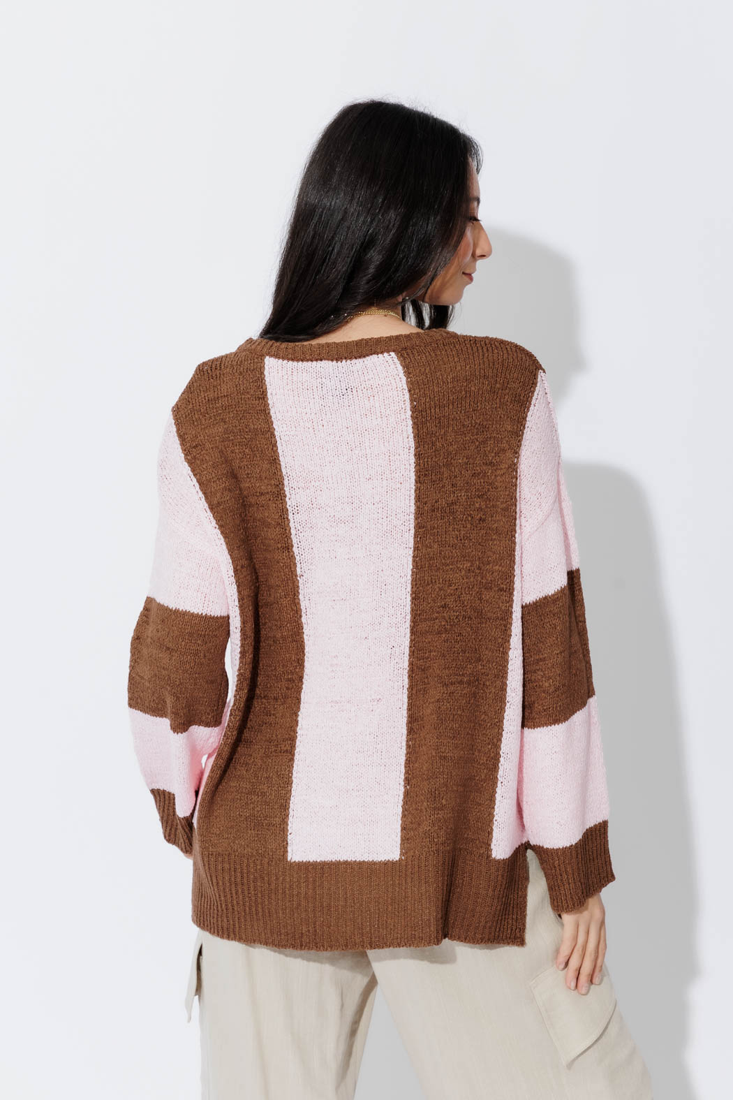 Brown/Pink Bold Stripe Knit Brown/Pink
